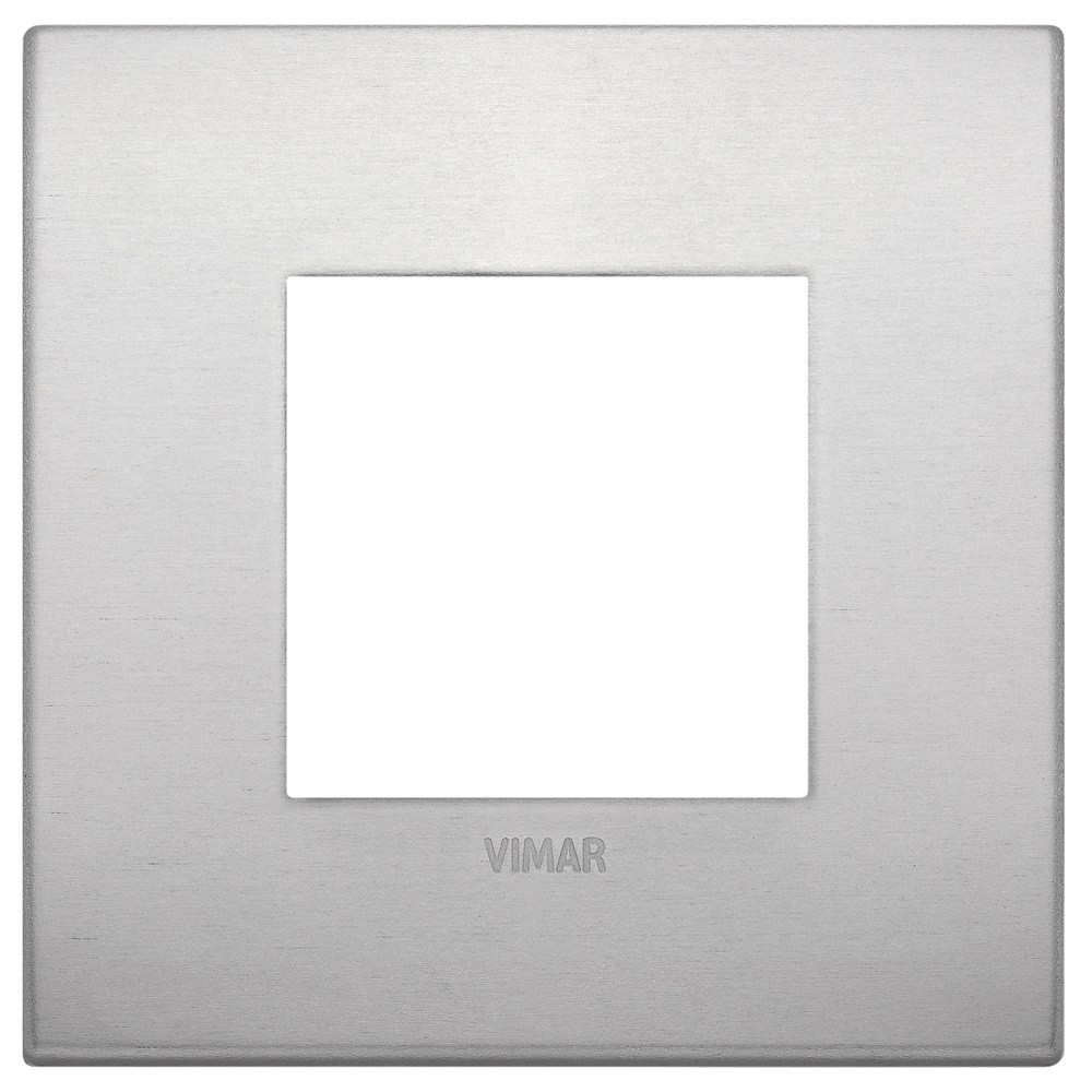 Placca Classic 2 moduli alluminio naturale per installazioni elettriche