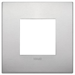 Placca Classic 2 moduli alluminio naturale per installazioni elettriche