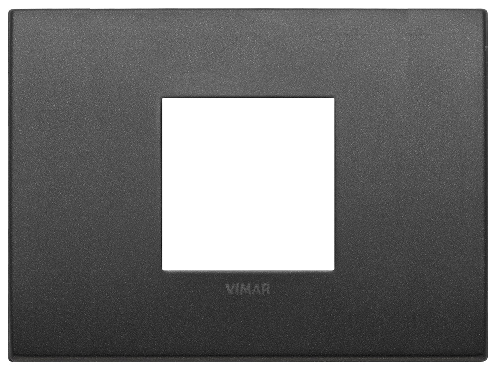 Placca Classic 2 moduli centrali metallo grafite matt per installazioni elettriche