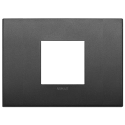 Placca Classic 2 moduli centrali metallo grafite matt per installazioni elettriche