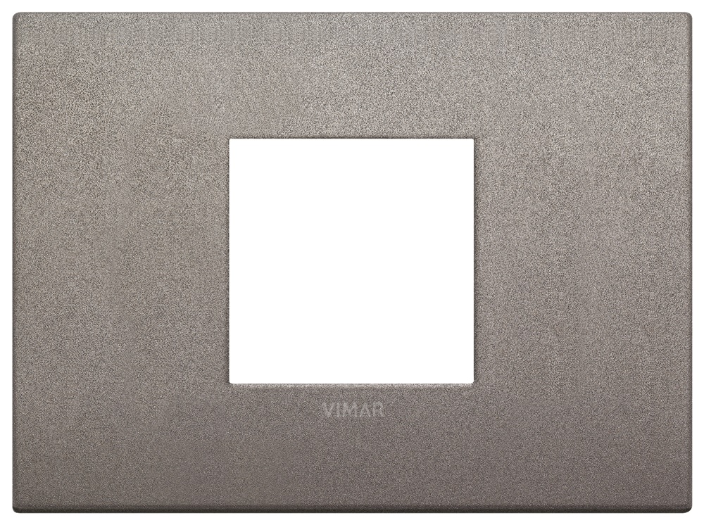 Placca Classic 2 moduli centrali metallo titanio matt per installazioni elettriche