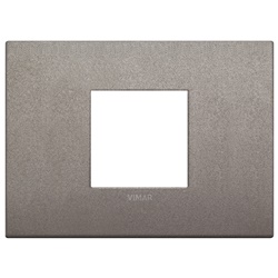 Placca Classic 2 moduli centrali metallo titanio matt per installazioni elettriche