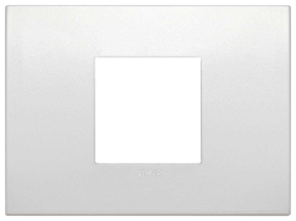 Placca Classic 2 moduli metallo perla matt per installazioni centrali