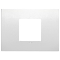 Placca Classic 2 moduli metallo perla matt per installazioni centrali
