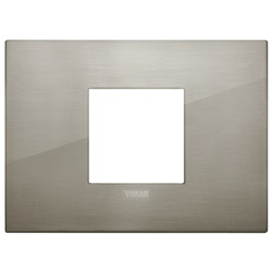 Placca Classic 2 moduli metallo acciaio spazzolato per installazioni elettriche