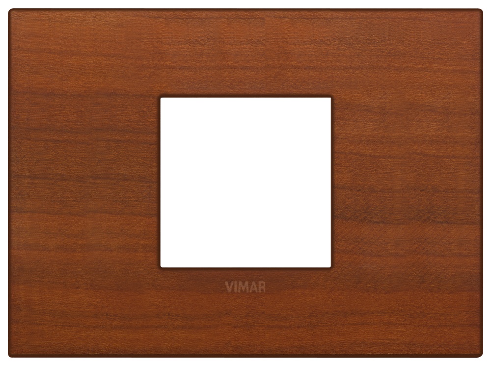 Placca Classic 2 moduli centrali legno naturale ciliegio per impianti elettrici