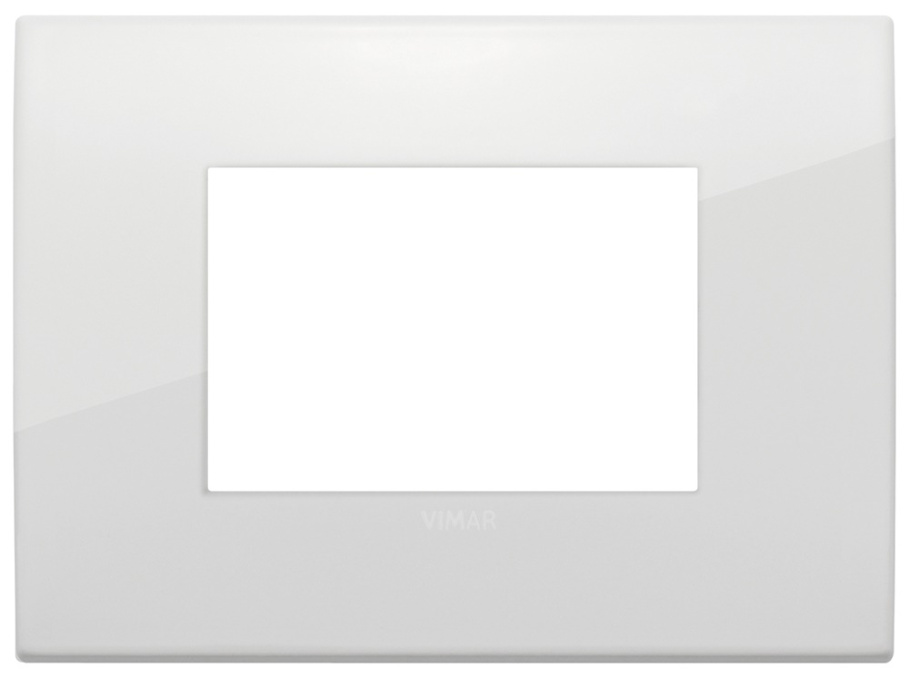Placca Classic 3 moduli metallo polar total look diaframma bianco