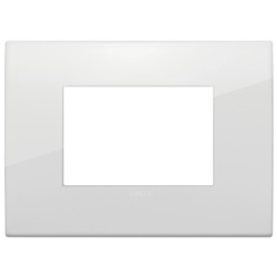 Placca Classic 3 moduli metallo polar total look diaframma bianco