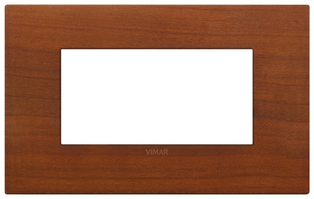 Placca Classic 4 moduli legno naturale ciliegio per installazioni elettriche