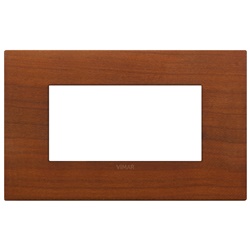 Placca Classic 4 moduli legno naturale ciliegio per installazioni elettriche