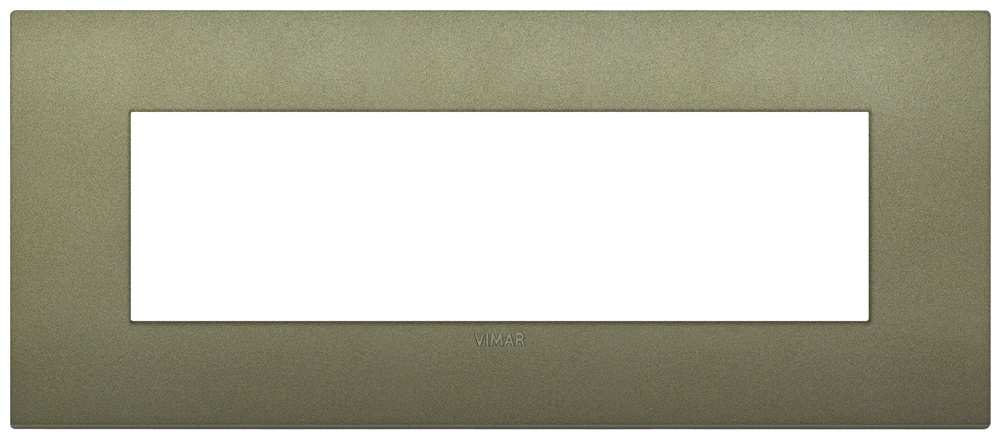 Placca Classic 7 moduli tecnopolimero verde matt per impianti elettrici