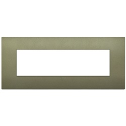 Placca Classic 7 moduli tecnopolimero verde matt per impianti elettrici