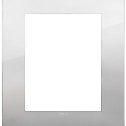 Placca Classic 8 moduli metallo argento per impianti elettrici muro