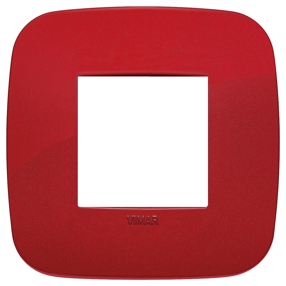 Placca Round 2 moduli tecnopolimero rosso per installazioni elettriche