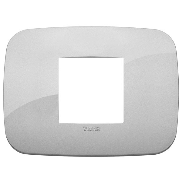 Placca Round 2M centrali silver