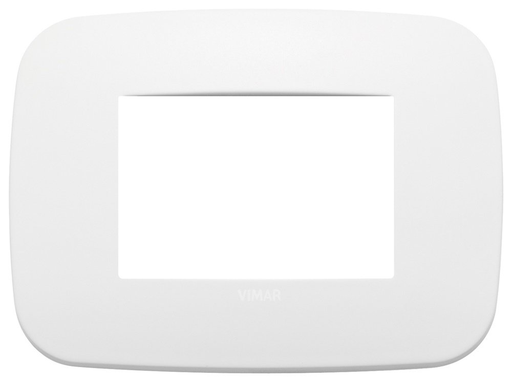 Placca Round 3 moduli metallo polar matt total look per installazioni moderne