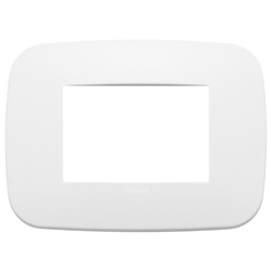 Placca Round 3 moduli metallo polar matt total look per installazioni moderne