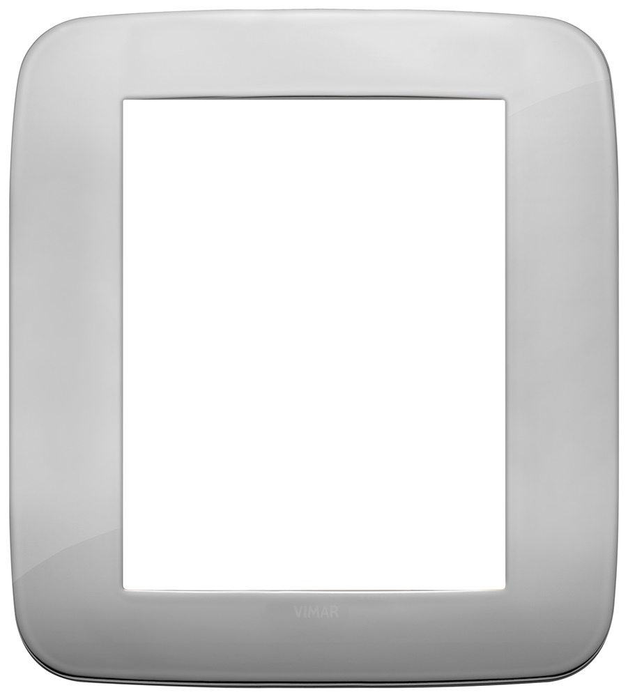 Placca Round 8 moduli metallo finitura cromo per installazioni elettriche