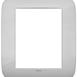 Placca Round 8 moduli tecnopolimero silver per impianti elettrici