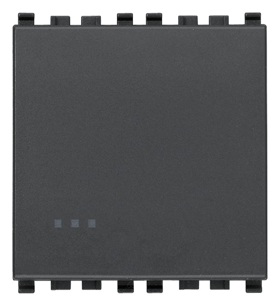 Interruttore 1P 16AX 2 moduli grigio illuminabile per uso domestico e ufficio
