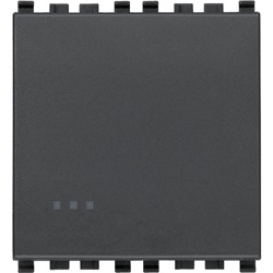 Interruttore 1P 16AX 2 moduli grigio illuminabile per uso domestico e ufficio
