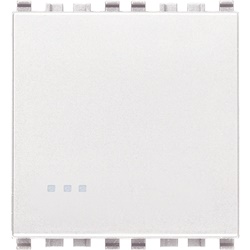 Interruttore 1P 16AX 2 moduli bianco illuminabile per impianti domestici