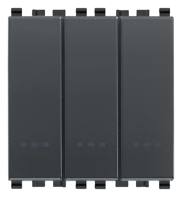 Interruttori indipendenti 1P 20AX illuminabili grigio 2 moduli per impianti elettrici