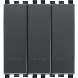 Interruttori indipendenti 1P 20AX illuminabili grigio 2 moduli per impianti elettrici