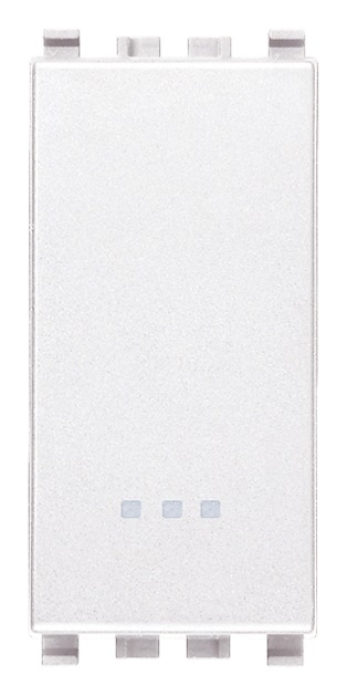 Deviatore 1P 20AX 250V illuminabile tasto sostituibile bianco per impianti elettrici residenziali
