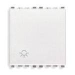 Pulsante 1P NO 10A luce illuminabile bianco 2 moduli uso civile e industriale