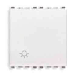 Pulsante 1P NO 10A luce illuminabile bianco 2 moduli uso civile e industriale