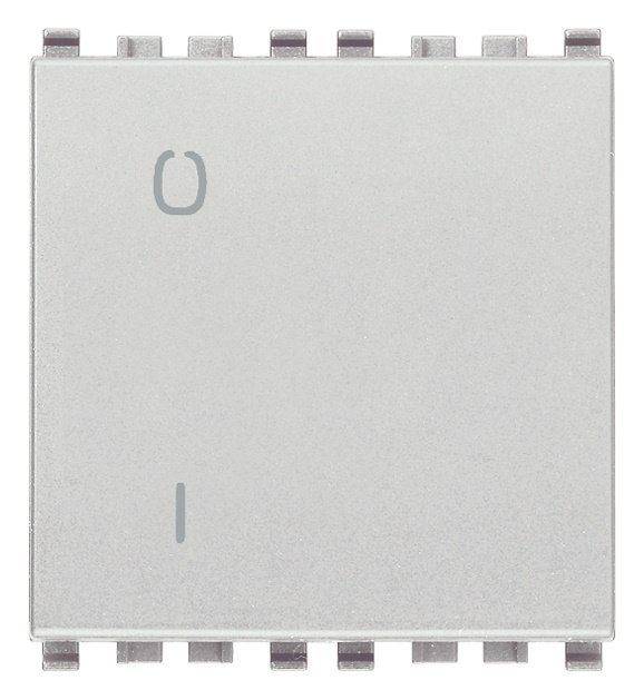 Interruttore 2 poli 16AX 2 moduli illuminabile tasto sostituibile per impianti elettrici residenziali