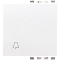 Tasto intercambiabile 2 moduli simbolo campanello illuminabile bianco per impianti elettrici
