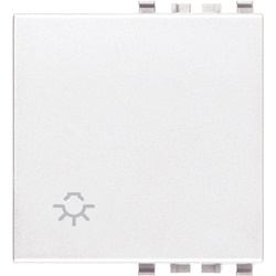 Tasto intercambiabile 2 moduli simbolo luce illuminabile bianco per impianti elettrici
