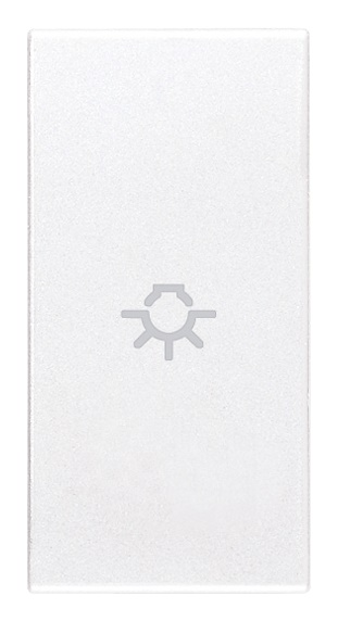 Tasto intercambiabile 1 modulo simbolo luce assiale illuminabile bianco per comandi