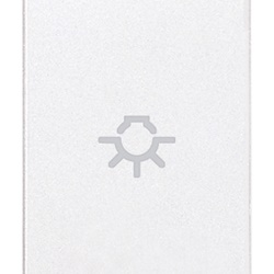 Tasto intercambiabile 1 modulo simbolo luce assiale illuminabile bianco per comandi
