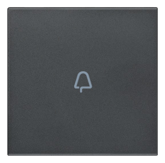 Tasto 2 moduli simbolo campanello assiale illuminabile grigio per comandi elettrici