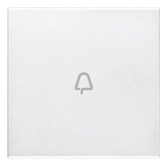 Tasto 2 moduli simbolo campanello assiale illuminabile bianco per comandi elettrici