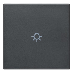 Tasto intercambiabile 2 moduli simbolo luce illuminabile grigio per comandi assiali