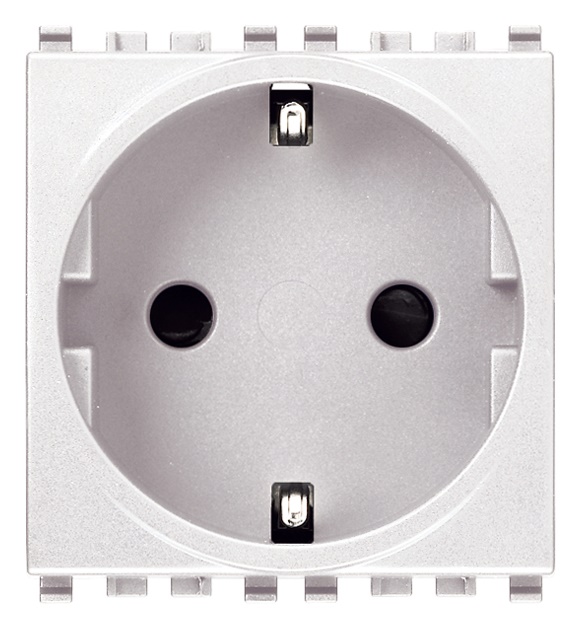 Presa SICURY 2P+T 16A 250V standard tedesco bianco 2 moduli