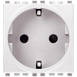 Presa SICURY 2P+T 16A 250V standard tedesco bianco 2 moduli