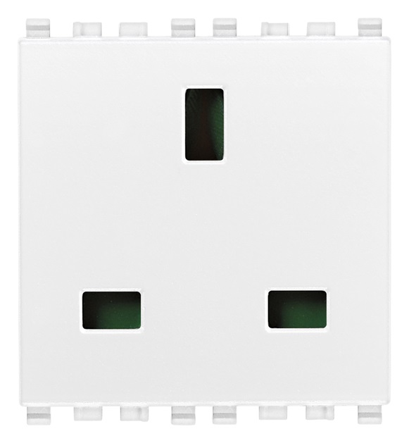 Presa 2P+T 13A inglese bianca