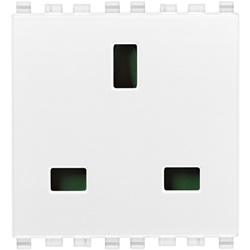 Presa 2P+T 13A 250V standard inglese bianco 2 moduli per impianti elettrici domestici
