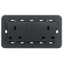 Prese elettriche 2P+T 13A standard inglese con interruttori e spia luminosa grigio