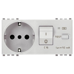 Presa 2P+T 16A tipo P30 interbloccata con magnetotermico differenziale C16 10mA per impianti elettrici domestici e industriali