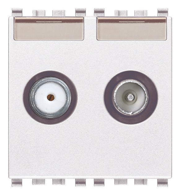 Presa TV-RD-SAT diretta 2 uscite bianco