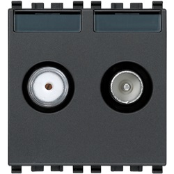 Presa TV-RD-SAT passante 2 uscite grigio