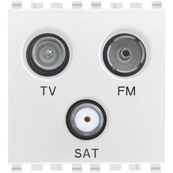 Presa TV-FM-SAT diretta 3 uscite bianco