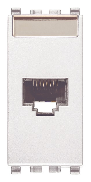 Presa RJ45 Netsafe Cat6A UTP 8 contatti morsetti incisione bianco cablaggio universale