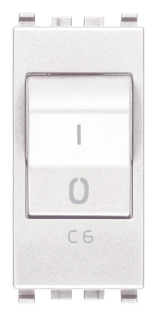Interruttore MT 1P+N C6 120-230V bianco